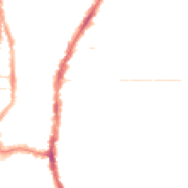 Night-time road noise heatmap for PO2 0BU
