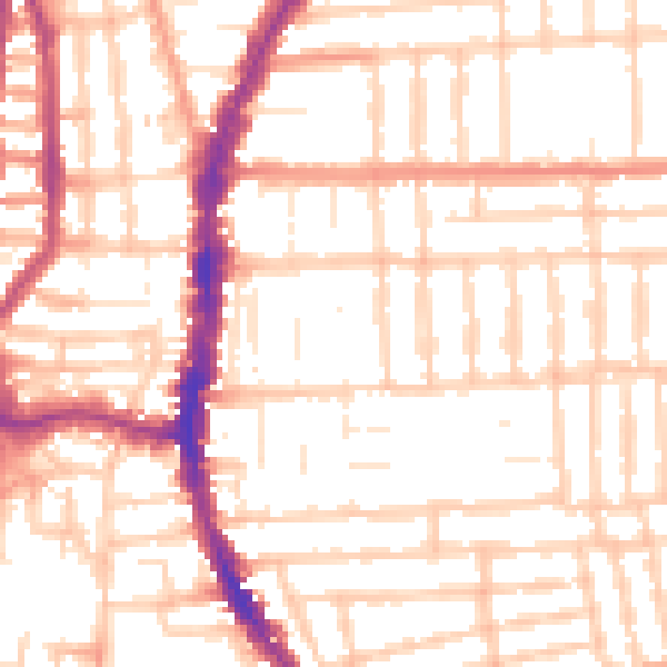 Daytime road noise heatmap for PO2 0BX