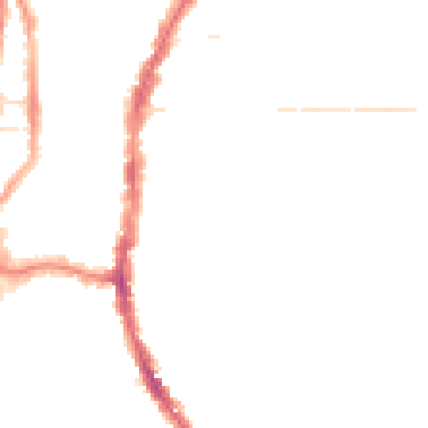 Night-time road noise heatmap for PO2 0BX