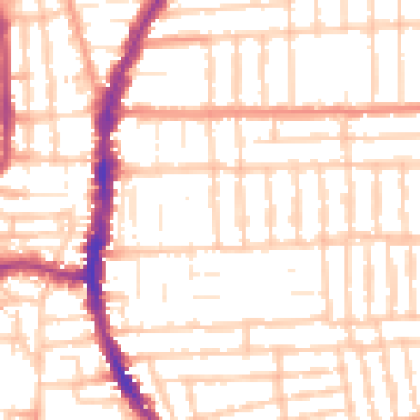 Daytime road noise heatmap for PO2 0BY