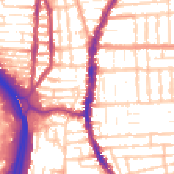 Daytime road noise heatmap for PO2 0DE
