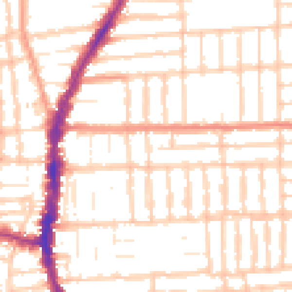 Daytime road noise heatmap for PO2 0DL
