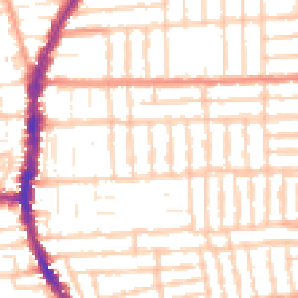 Daytime road noise heatmap for PO2 0DN