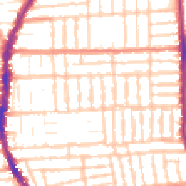 Daytime road noise heatmap for PO2 0DP
