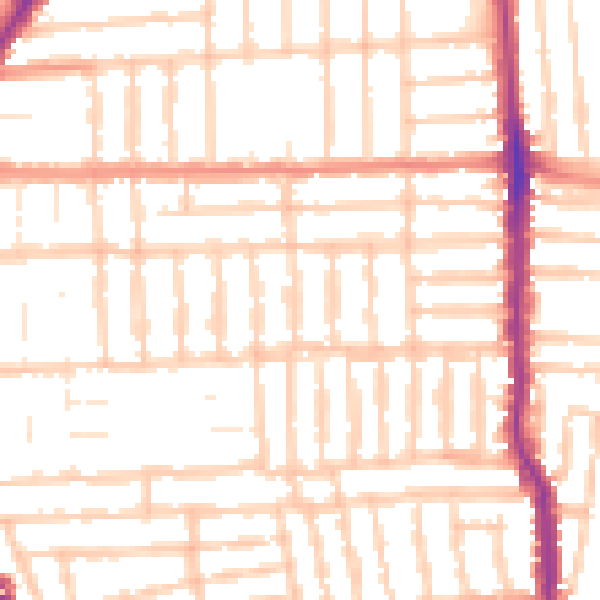 Daytime road noise heatmap for PO2 0DT