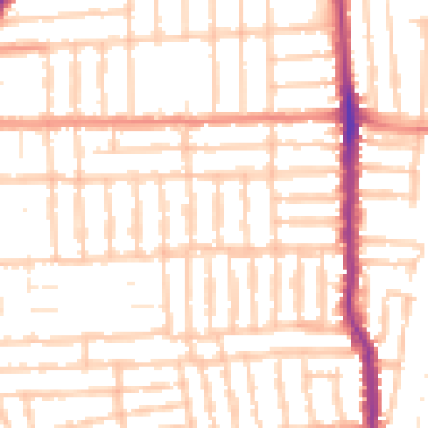 Daytime road noise heatmap for PO2 0DU