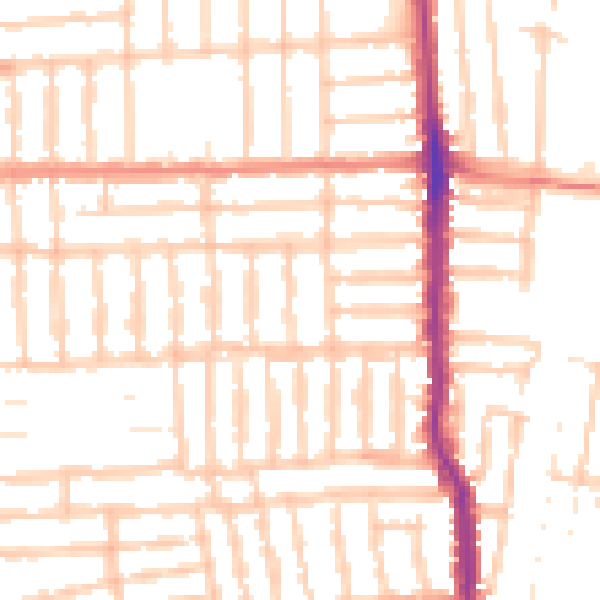 Daytime road noise heatmap for PO2 0DX