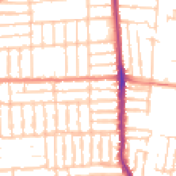 Daytime road noise heatmap for PO2 0EA
