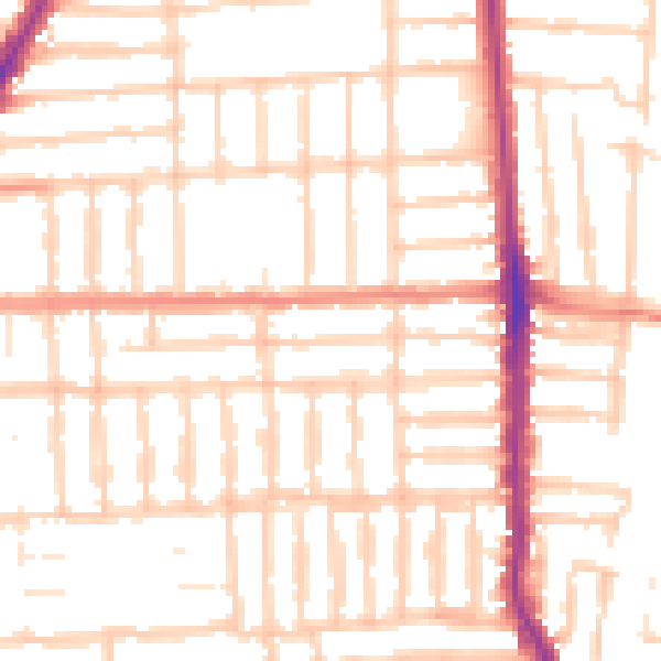 Daytime road noise heatmap for PO2 0EB