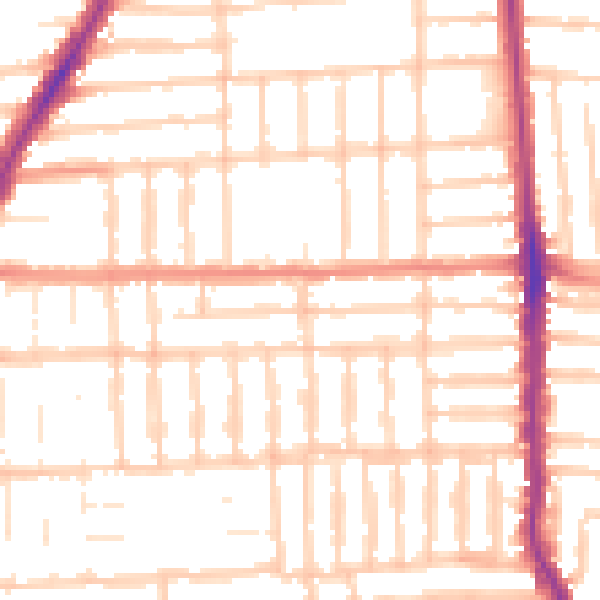 Daytime road noise heatmap for PO2 0EE