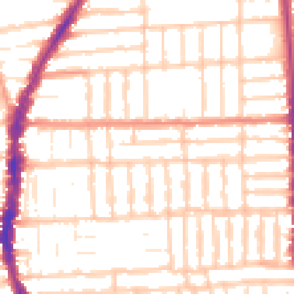 Daytime road noise heatmap for PO2 0EG
