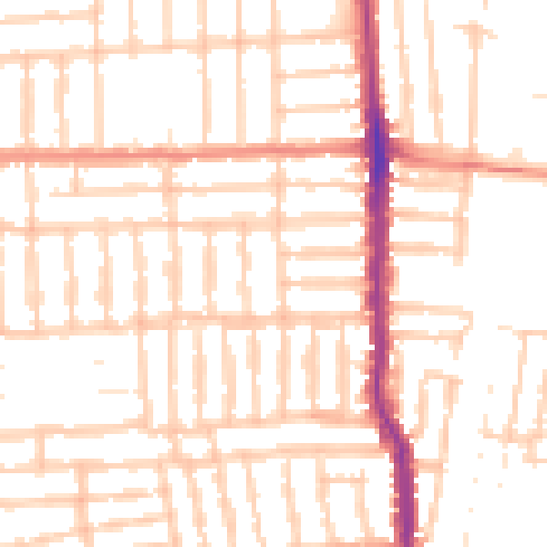 Daytime road noise heatmap for PO2 0EZ