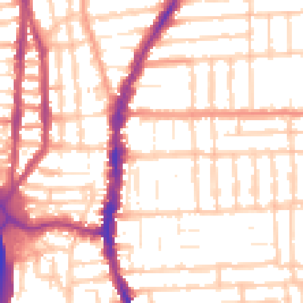 Daytime road noise heatmap for PO2 0HQ