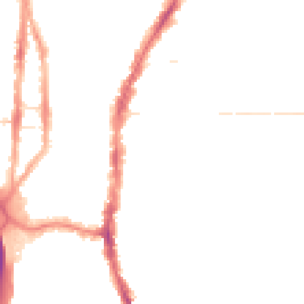 Night-time road noise heatmap for PO2 0HQ