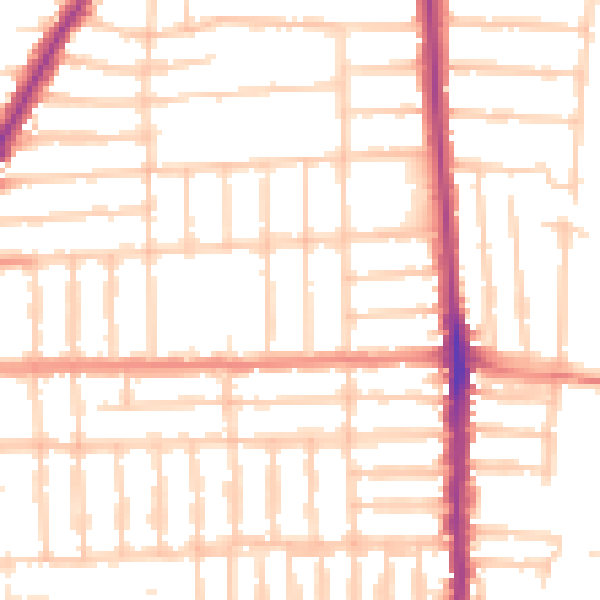 Daytime road noise heatmap for PO2 0JY