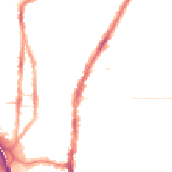 Night-time road noise heatmap for PO2 0NE