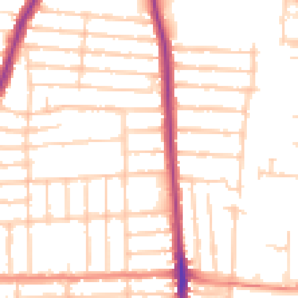 Daytime road noise heatmap for PO2 0QZ