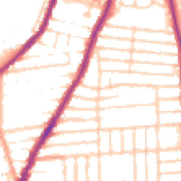 Daytime road noise heatmap for PO2 0SH