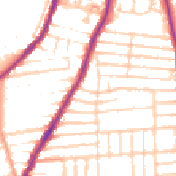 Daytime road noise heatmap for PO2 0TB