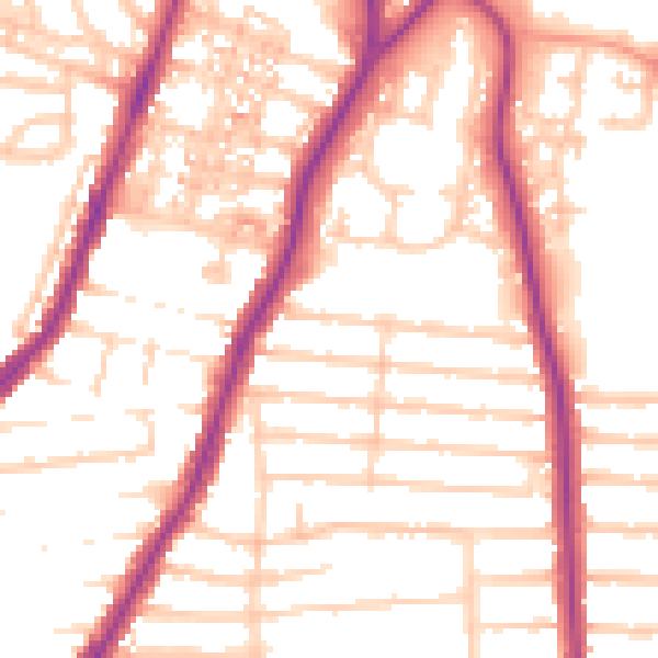 Daytime road noise heatmap for PO2 0TG