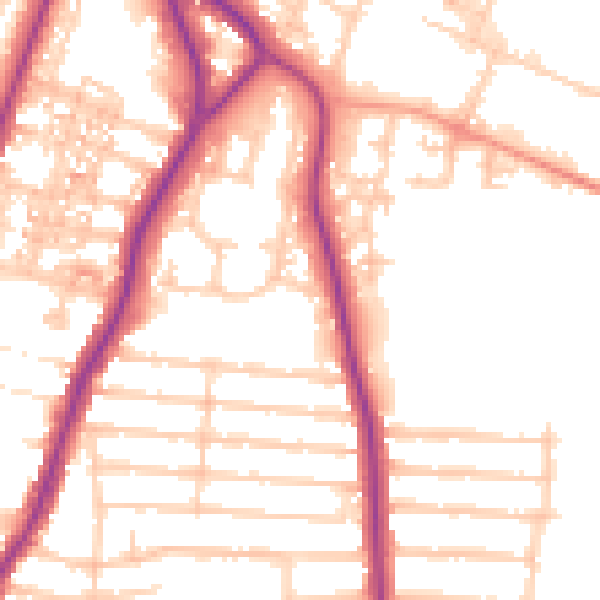 Daytime road noise heatmap for PO2 0UD