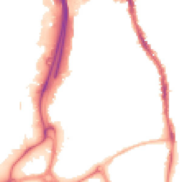 Night-time road noise heatmap for PO2 7AU