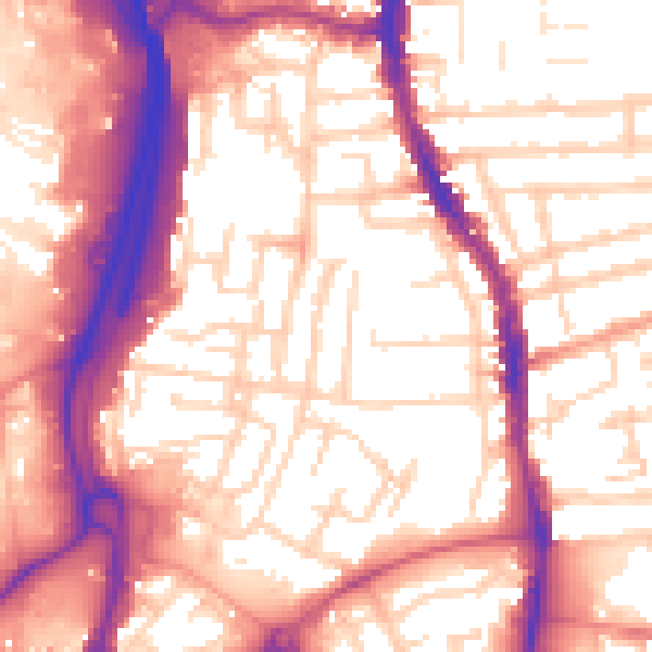 Daytime road noise heatmap for PO2 7AY