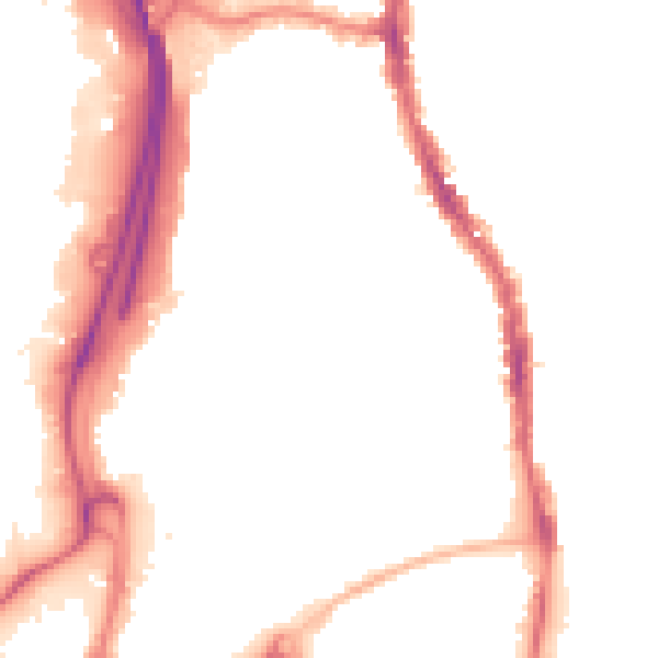 Night-time road noise heatmap for PO2 7AY
