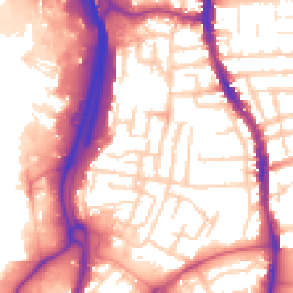 Daytime road noise heatmap for PO2 7BE
