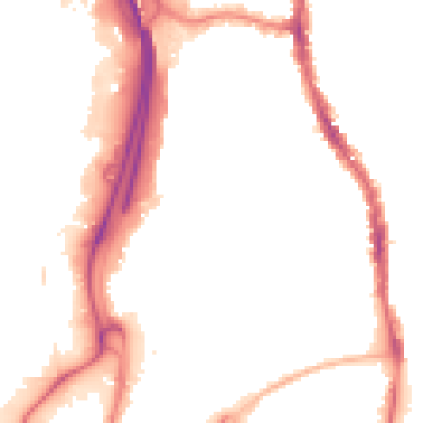 Night-time road noise heatmap for PO2 7BE