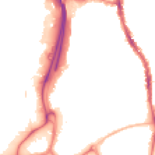 Night-time road noise heatmap for PO2 7BU