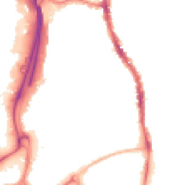 Night-time road noise heatmap for PO2 7DL