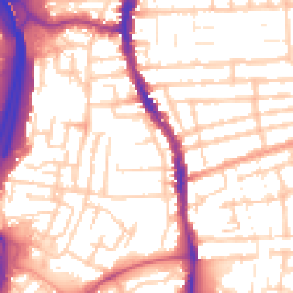 Daytime road noise heatmap for PO2 7DQ