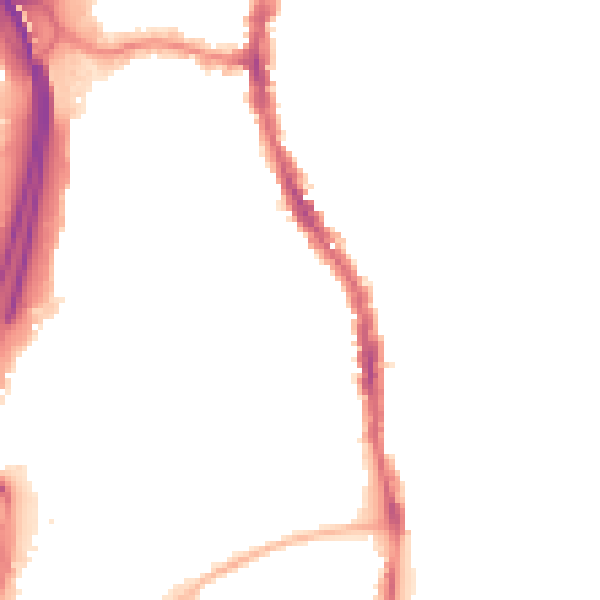 Night-time road noise heatmap for PO2 7DQ