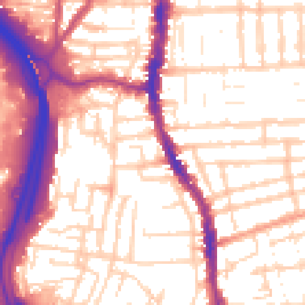 Daytime road noise heatmap for PO2 7EY