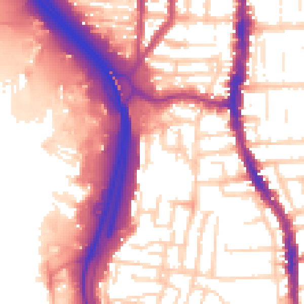 Daytime road noise heatmap for PO2 7HB