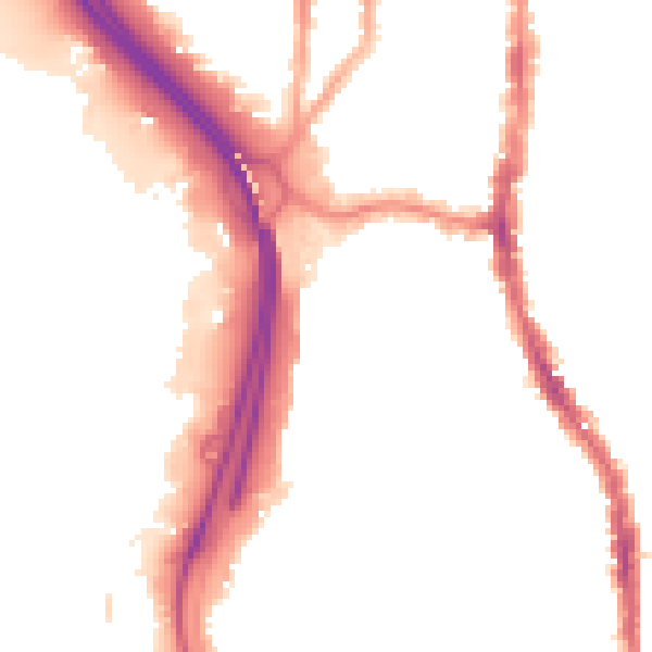 Night-time road noise heatmap for PO2 7HB