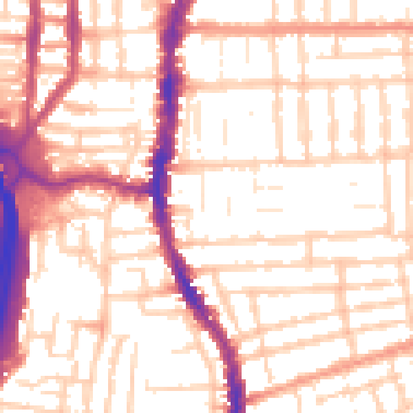Daytime road noise heatmap for PO2 7HH