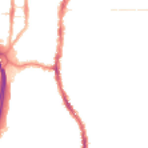 Night-time road noise heatmap for PO2 7HH