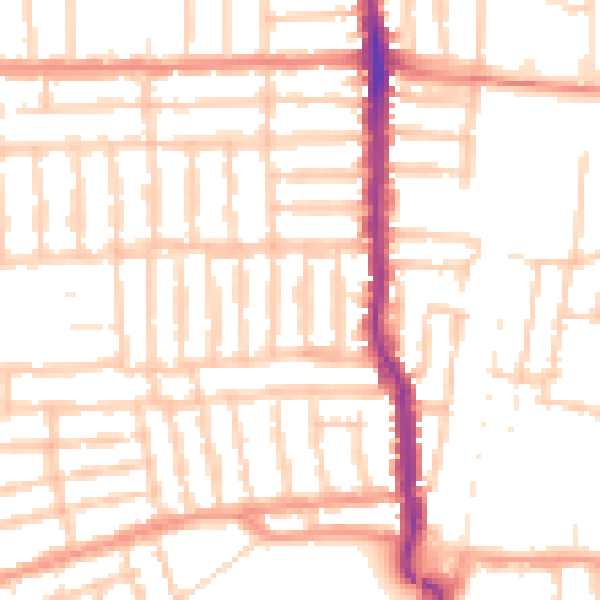 Daytime road noise heatmap for PO2 7LE