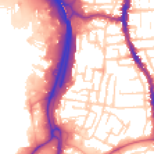 Daytime road noise heatmap for PO2 7LH