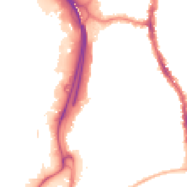 Night-time road noise heatmap for PO2 7LH