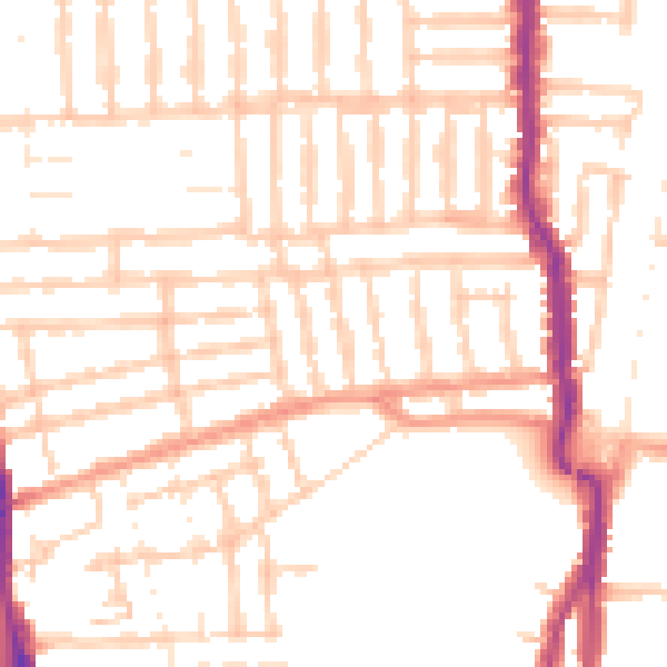 Daytime road noise heatmap for PO2 7NJ