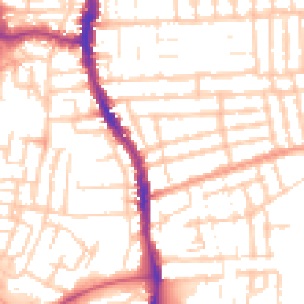 Daytime road noise heatmap for PO2 7PH