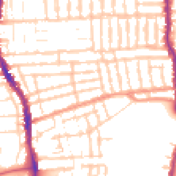 Daytime road noise heatmap for PO2 7QA