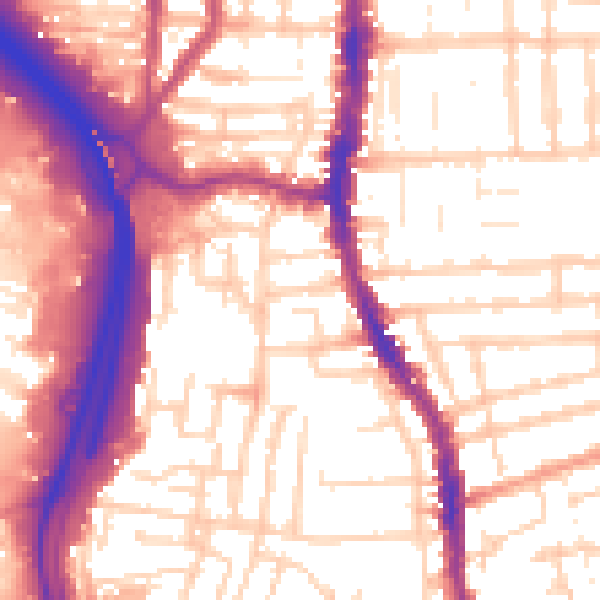 Daytime road noise heatmap for PO2 7QG