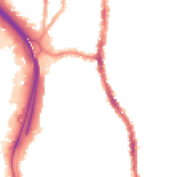 Night-time road noise heatmap for PO2 7QG