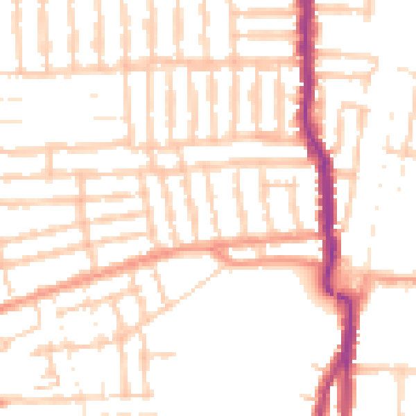 Daytime road noise heatmap for PO2 7RZ