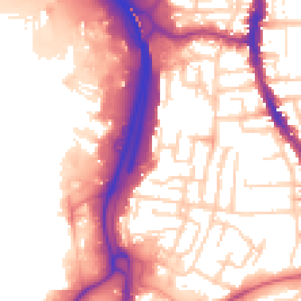 Daytime road noise heatmap for PO2 7SG