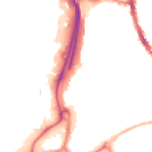Night-time road noise heatmap for PO2 7SJ